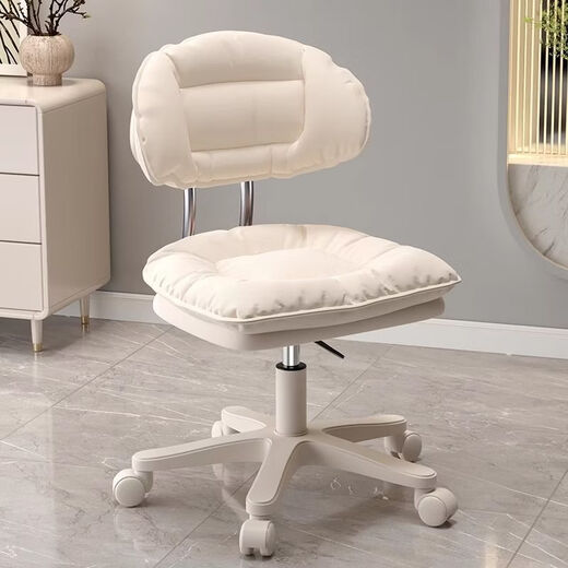 Fantasy Computer Chair Home Comfortable Sedentary Office Chair Girls Bedroom Makeup Stool Dormitory Back Lift Desk Chair SGS Explosion-proof Air Rod + High Elastic Seat Cushion + Waist Backrest Orange Increased Seat Width 40cm Wear-Resistant Anti-Scratch Wheels