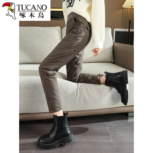 Woodpecker down pants for women's outer wear in winter 2025 new fashionable cold-proof thickened white duck down lightweight warm and slimming card color normal style height 164 and below one size fits all 29114-123Jin Jin is equal to 0.5 kg