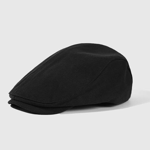 Ershanji Advance Hat Black Duck Beret Hat Women's Autumn Japanese Retro Versatile Painter Hat Big Head Circumference Shows Small Face One Size