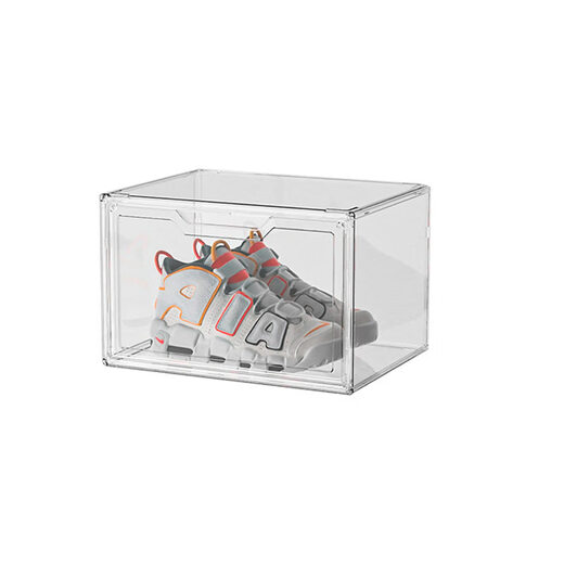 Shijanu transparent acrylic shoe box with lid and magnetic suction, front-opening side-opening bag storage box, AJ sneaker storage display box, upgraded transparent gray thickened side-opening magnetic suction, 20 trial packs 0x0x0cm