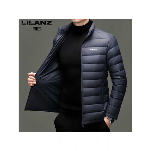 LILANZ lightweight down jacket for young and middle-aged people casual stand-up collar short men's winter warm and cold-proof white duck down jacket black XL size 121-140Jin Jin is equal to 0.5 kg