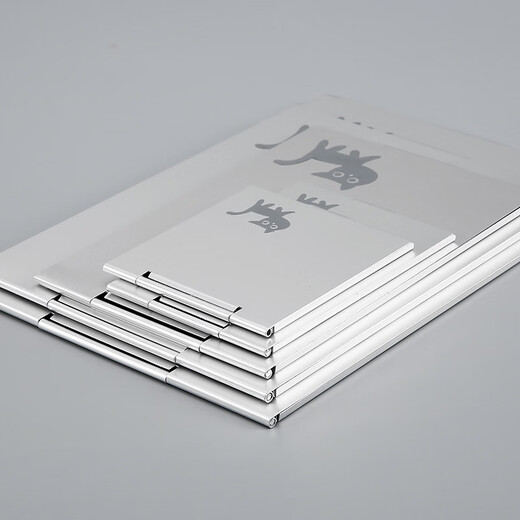 Bantang Jinse Mirror Portable Folding Makeup Mirror Small Mirror Women's Folding Portable Makeup Mirror Student Dormitory Desktop Desktop Flip Men's Large Stainless Steel Rectangle + Round