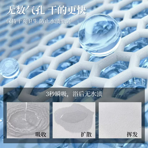 Yusenyi Bathroom Floor Mat Bathroom Toilet Large Size Carpet Cream Wind Diatom Mud Water Absorbent Anti-Slip Speed Weiwei Bright Star Vertical Version 100x120CM (Floor-Floor Non-curling Large-size Balcony Universal)