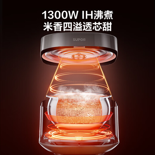 SUPOR rice cooker for 1-8 people with titanium 0-coated non-stick ball kettle 4-liter IH heating rice cooker smart home multi-function micro-pressure rice cooker F40H2063S