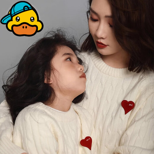 G.duck parent-child outfit family portrait family of three and four autumn and winter red sweater 2026 new mother-child mother-daughter outfit sweater red 42 L size (recommended weight 115-135 Jin Jin equals 0.5 kg)