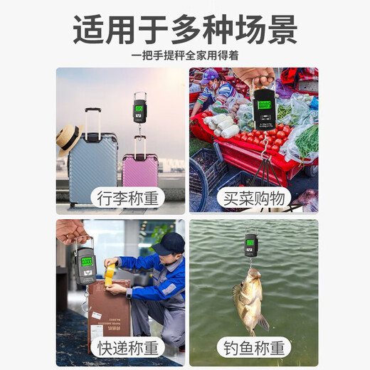 JCZS German brand high-precision portable electronic scale household spring small portable mini fish weighing device small in hand smart portable scale 50kg