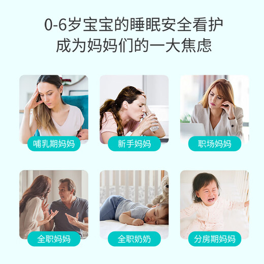 xiaovv 智能婴儿监护器宝宝监控看护器母婴智能AI儿童监视远程看护机婴儿哭声检测语音对讲摄像头 智能婴儿监护器+32G内存卡