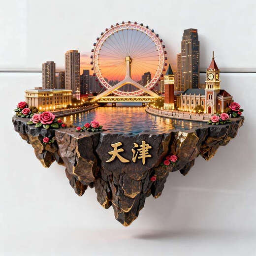 Yusenyi 3D three-dimensional metal refrigerator magnet magnet tourist attraction souvenir for friends. Buy any five refrigerator magnets and get a space rabbit. Height 10 and width 8 cm.