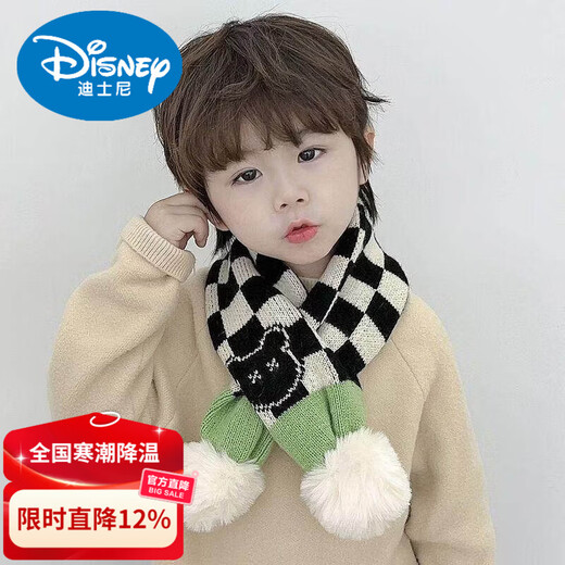 Disney baby scarf winter children 2026 new cross windproof thickened scarf for boys and girls cold-proof and warm woolen neck cover red rice blue triangle one size