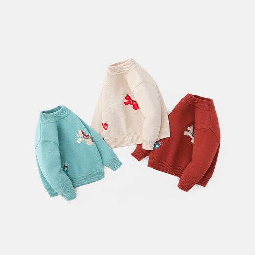 Cici Bear (ciciibear) Lian recommends Cici Bear baby sweater winter boys red sweater children New Year half zipper