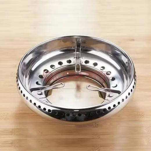 NAOISKEY Extra thick stainless steel double-layer energy-concentrated windproof cover for household gas stoves, energy-saving cover, fire ring, gas stove bracket accessories, resistant to burning and non-deformation, thickened double-layer, stainless steel material, main picture