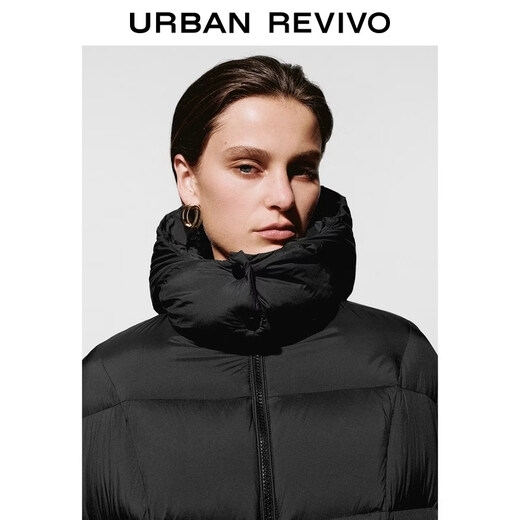 UR new winter women's style simple hooded super loose down jacket UWM150109 black (loose) S