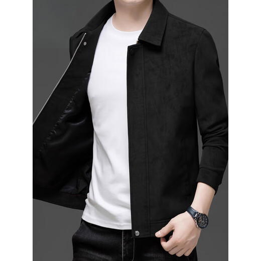 Playboy Leather Jacket Men 2025 Autumn New Trendy Lapel Top Clothes Casual Motorcycle Leather Jacket Men 25088 Brown L Recommendation 100-120Jin Jin is equal to 0.5 kg