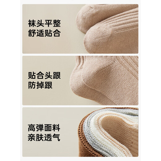 Jianjiang Jianjiang Women's Socks Summer New Striped Calf Socks Extra Long Slim Leg Velvet Socks Light Breathable Women's Cotton Socks Milk White + Wheat + Oatmeal 3 pairs One size fits all - priority delivery