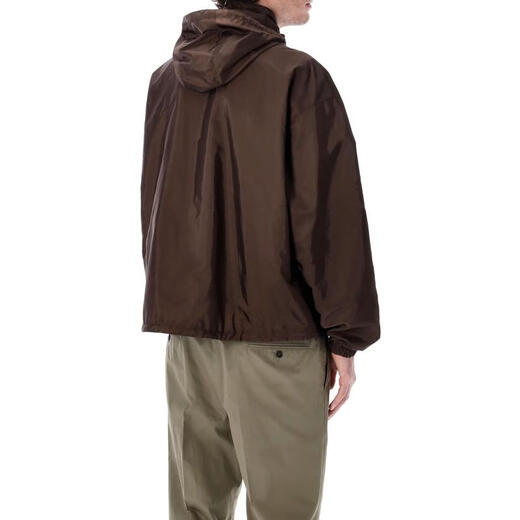PRADA Men's Jacket Windproof Lightweight Regenerated Nylon Outdoor Daily Jacket Casual Brown One Size | M