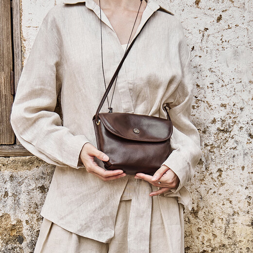 Nalandu cowhide small square bag women's bag new lightweight crossbody commuter bag as a birthday and New Year gift for girlfriend