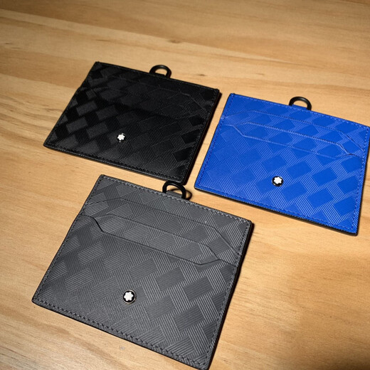 Montblanc (MONTBLANC) Fashion Series 6 Card Slots Business Style Men's Card Holder Black with Hook