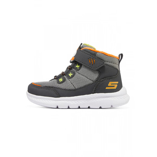 Skechers Men's Shoes Animal Head Winter Style Plush Warm High-top Snow Boots Sports Shoes Official Flagship Navy Blue/Lemon 25