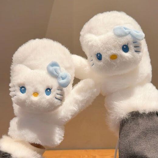 Ultraman winter gift three-piece set of cold-proof gloves for women in winter Japanese style warm neck scarf gloves for girls KT-pink-ear warmers