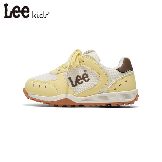 LEE KIDS children's sports shoes, men's and women's running shoes, 26 spring new running shoes, non-slip, wear-resistant moral training shoes, casual shoes, yellow 36, inner length 23.4cm, suitable for feet 22.4-22.9cm long