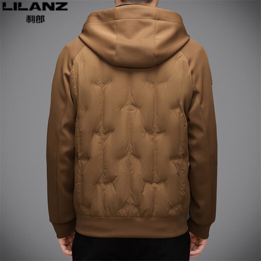 利郎商场同款男装24秋冬新款羽绒服男士时尚休闲白鸭绒轻薄保暖连帽外 咖色1007 M 170