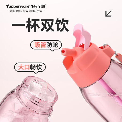 Tupperware CC Penguin 350ML plastic cup summer water cup for male and female students, portable straw, sweet powder