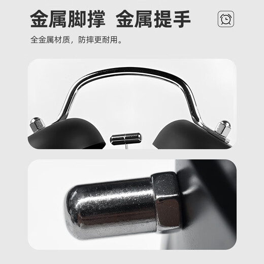 Timess alarm clock powerfully wakes up students, special wake-up artifact, LED electronic display, mechanical bell, super loud sound alarm clock, pearl white-white letters, voice-activated wake-up + 3 levels of brightness