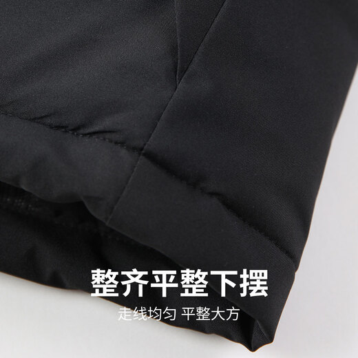 Mark Huafei quilted and thickened hooded cotton jacket for men 25 winter new style cotton jacket to keep warm and lock the temperature of the cotton jacket, comfortable cotton jacket, black L