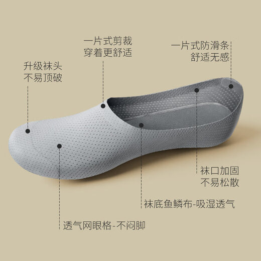 AUN shallow boat socks for men in summer, non-slip, non-falling, anti-falling mesh, breathable, deodorant socks, invisible socks, modal invisible socks, 2 black, 2 white, 2 gray, one size fits all