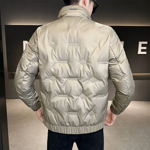 Snow Flying (SNOWFLYING) Duck Down Lightweight Down Jacket Men's 2025 New Stand Collar Jacket Men's Winter Jacket Short Fashion Brand Trend Gray 2XL Men's New 2025 Recommended 130-155Jin Jin is equal to 0.5 kg