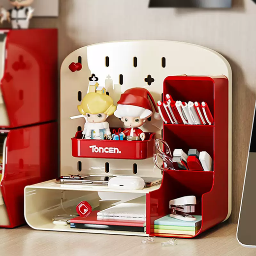 Yusenyi perforated board storage box desktop drawer-type storage rack student pen holder stationery storage cabinet work station modification finishing box perforated board storage box white (drawer with oblique pen holder) 1 layer