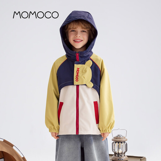 Mami Maka (MOMOCO) children's clothing boys' jacket 2026 spring style children's versatile contrast color splicing jacket navy 110