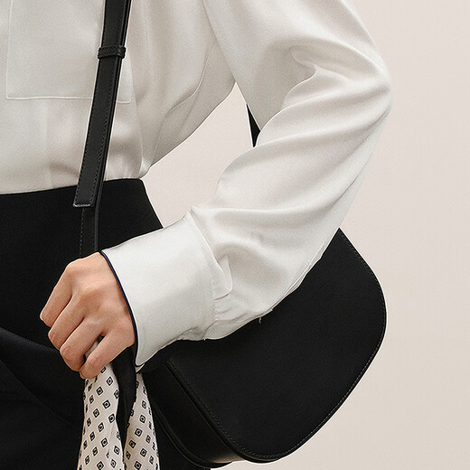 LESSLESSLESSLESSLESSLESS 2026 Spring New Mulberry Silk Lapel Loose Long-Sleeved Shirt 2Q1213930 100 White S