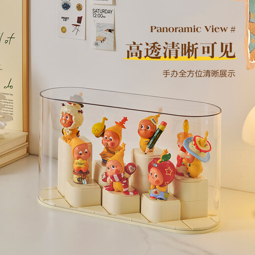 OMANTI Blind Box Figure Storage Box Display Rack Transparent Layered DIY Dustproof Figure Labubu Bubble Mart Display Box 1 Pack DIY Collector Figure Treasure Box Figure Box Only, Doll Not Included