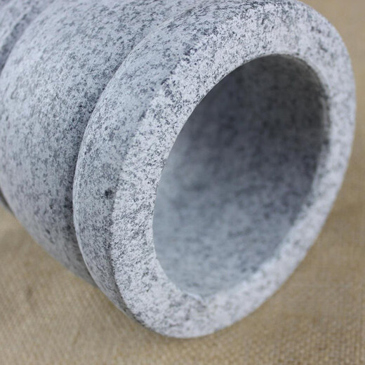 Tuojin imported quality large raw stone mortar from Germany, garlic mortar, household garlic press, garlic mortar, bluestone grinder, bluestone hand-carved vat type stone mortar with diameter 25 cm_Good Luck Lianlian