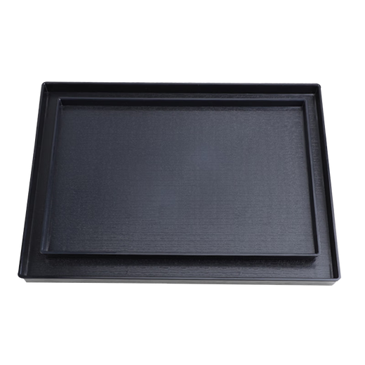 Fantasy tray rectangular commercial non-slip tea cup Japanese imitation wood grain restaurant plate high-end hotel black small size