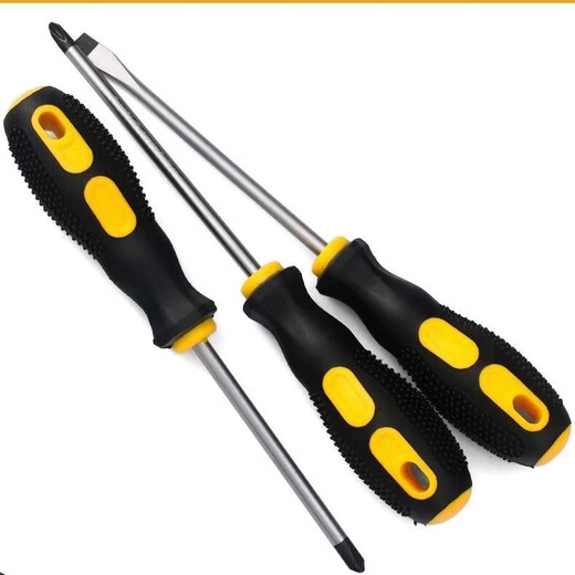 PUCAI screwdriver cross one word industrial grade magnetic anti-slip handle screwdriver household chrome vanadium screwdriver high strength hardware 6*100 one word