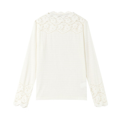 Qiushui Yiren Lace Collar Lace Top 2025 Winter New Women's Half Turtle Neck Slim and Versatile Top