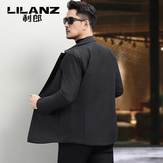 LILANZ Autumn and Winter New Business Down Jacket Men's Lightweight Commuting Warm Lapel White Duck Down Jacket Thick Jacket Black M