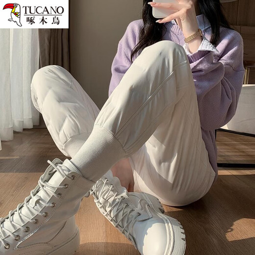 Woodpecker minus 40 degree cotton pants Harbin Xuexiang travel down pants women's outer wear winter high-end waterproof and cold-proof pants for skiing A 239 military green zip M