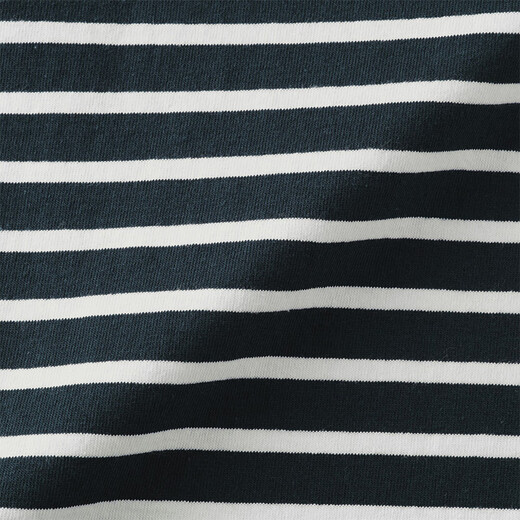 MUJI Men's Washed Thick Cotton Long Sleeve POLO Shirt Men's Shirt Spring 2026 Men's AB1QHA6S Dark Navy Pattern L (175/100A)