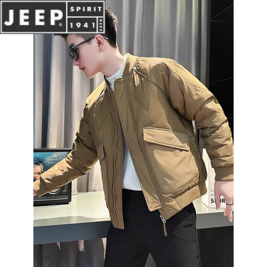 JEEP SPIRIT otoño e invierno nuevo estilo hermoso cuello de béisbol ropa de trabajo algodón tendencia de la moda masculina chaqueta versátil de color sólido simple negro M (recomendado 90-110 Jin Jin equivale a 0,5 kg)