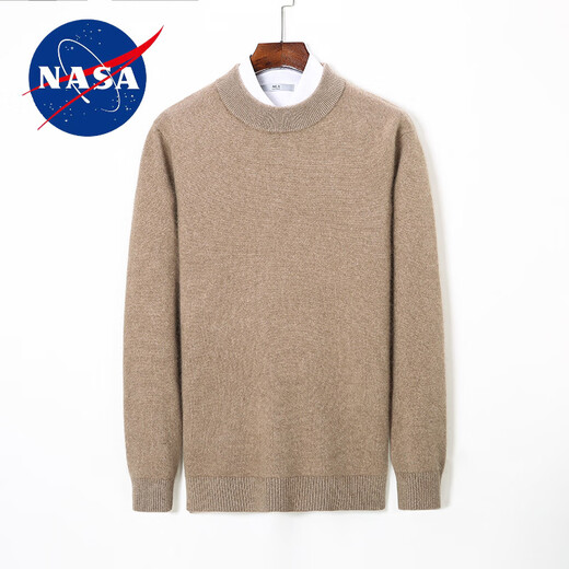 Nasawassup Ordos City 100% pure cashmere sweater men's half turtleneck middle-aged thickened warm sweater winter style sheep. Sweater half turtleneck - camel XL 130-155Jin Jin equals 0.5 kg