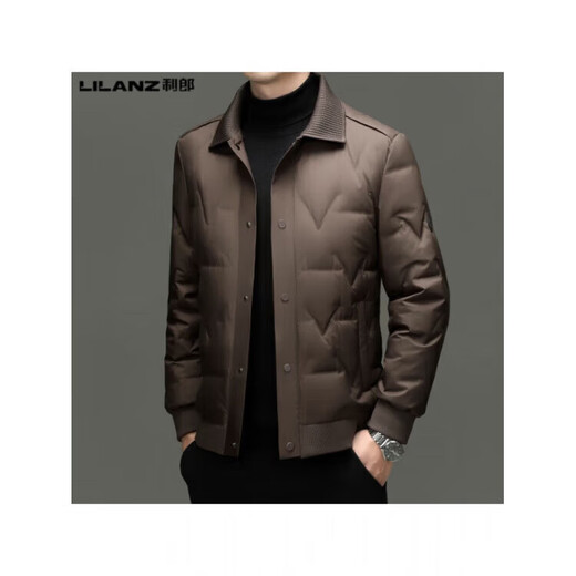 LILANZ мужской легкий пуховик зимний мужской среднего возраста с лацканами повседневный деловой утепленный теплый пуховик цвета хаки yr9870 L (175) размер (рекомендуемый 130-145 Jin Jin соответствует 0,5 кг)