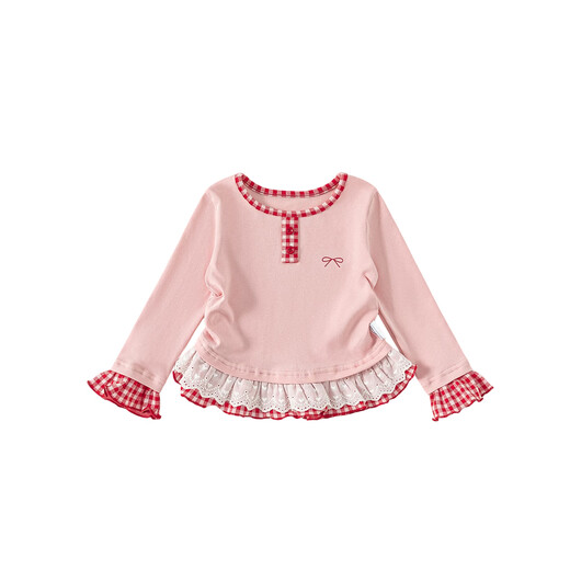 INSBOBO Girls T-shirt 2026 Spring Clothes Baby Tops New Bottoming Shirt Children's Style Long Sleeve Children's Clothing Pink 80