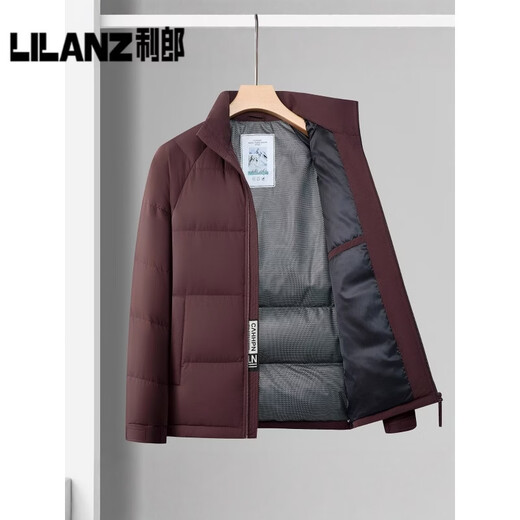 利郎高端轻奢立领羽绒服男冬季新款时尚休闲加厚保暖防寒面包服外套潮 卡其 14XL (180)