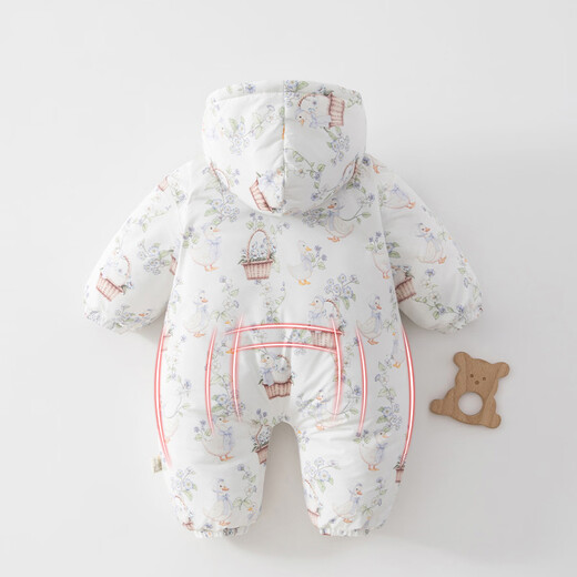 Wua wua baby jumpsuit cotton padded clothes thickened windproof baby clothes newborn warm winter clothes going out New Year clothes Christmas tree 180g quilted suitable for under 13 59cm 1-3 months weight 8-12Jin Jin is equal to 0.5 kg