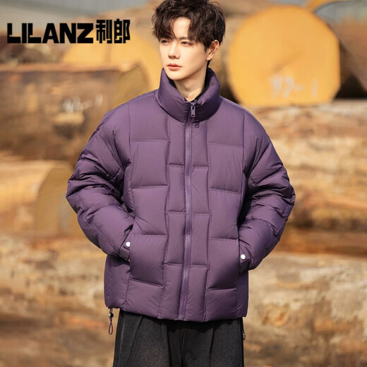 Высококачественное зимнее мужское пальто LiLang, воротник-стойка, свободная теплая куртка на белом утином пуху национального стандарта для защиты от холода, черный L (125-140 Цзинь Цзинь соответствует 0,5 кг, наполнен 171 г)