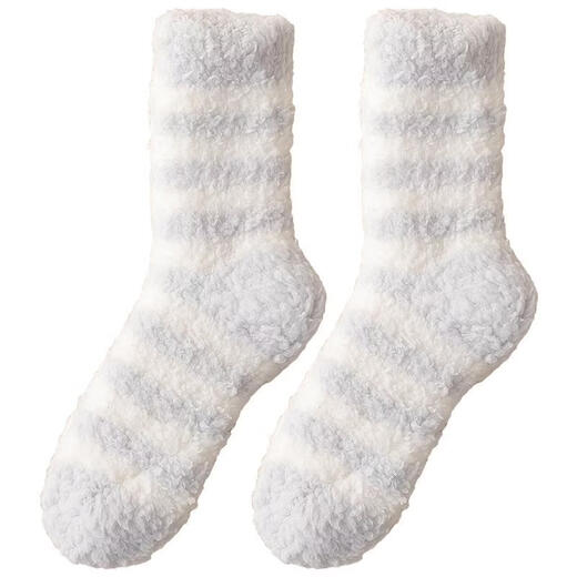 Coral velvet socks for men in autumn and winter plus velvet and thickening to keep warm for couples sleeping and confinement at home for women adult floor socks gray blue tangerine one size fits all size 3540