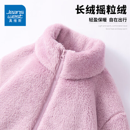 Jeanswest 2025 New Winter Stand Collar Jacket Women's Small Fleece Liner Double-sided Brushed Polar Fleece Casual Top Taro Purple XL